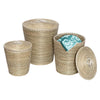 Natural/White Seagrass Snake Charmer's Nesting Baskets (Set of 3)