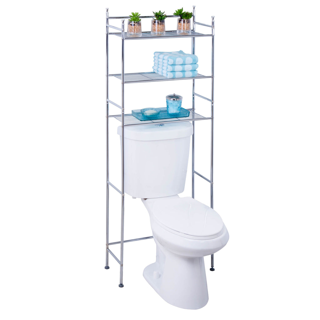 Chrome 3Tier OverTheToilet Storage Shelf