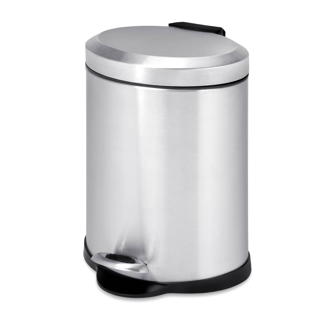 Silver 30L and 5L Stainless Steel Step Trash Cans (Set of 2)