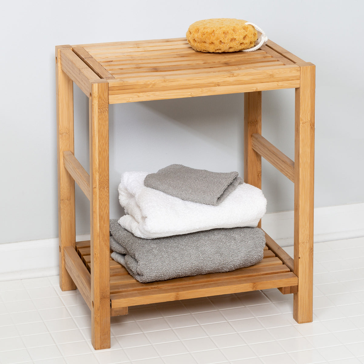 Natural Bamboo Spa Storage Bench