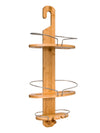Natural/Chrome 3-Tier Bamboo Shower Caddy