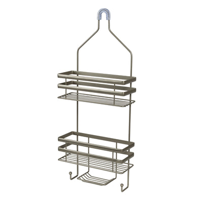 Satin Nickel 2-Tier Wire Steel Shower Caddy