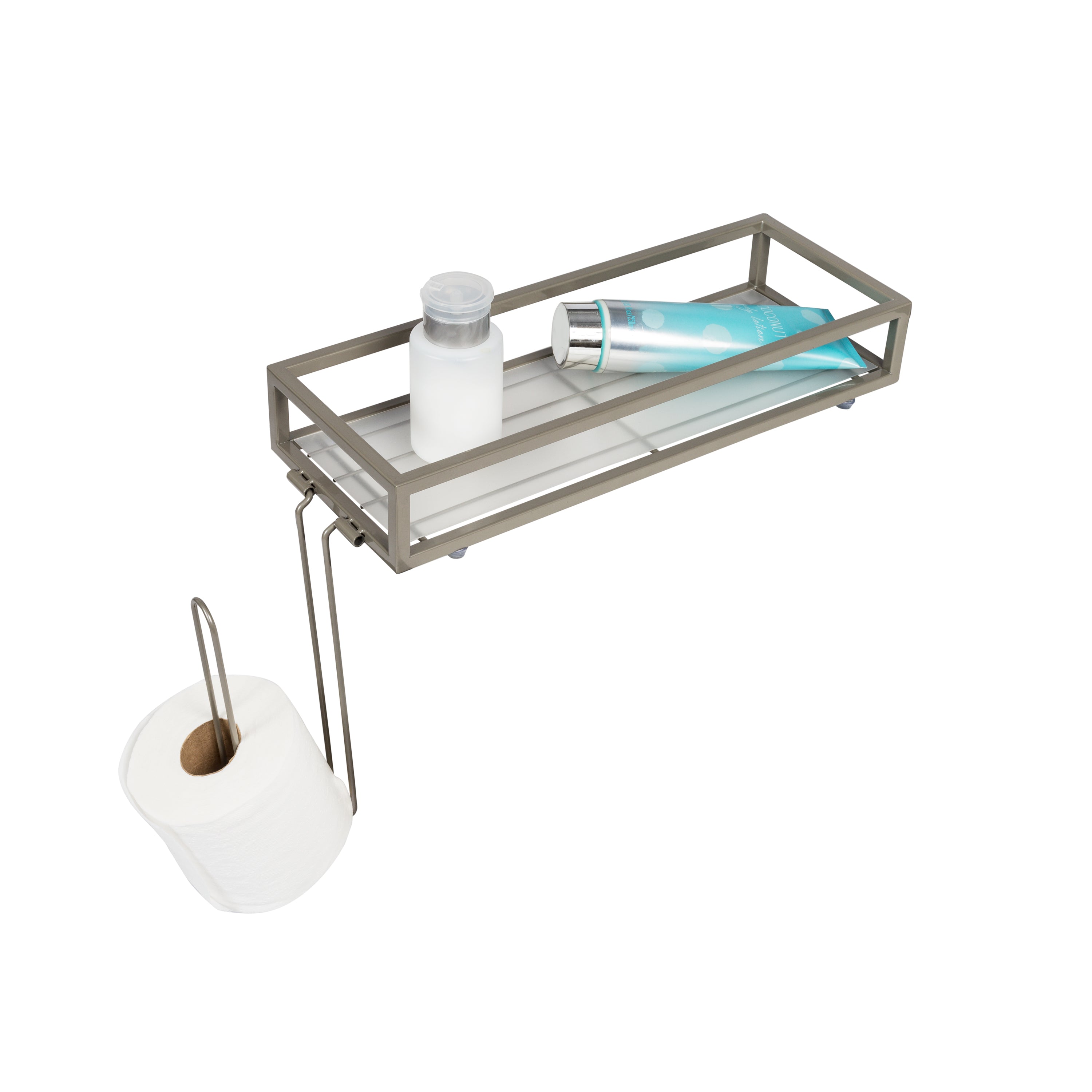 Evelots Over the Tank Metal Hanging Toilet Paper Holder and Spare Rese