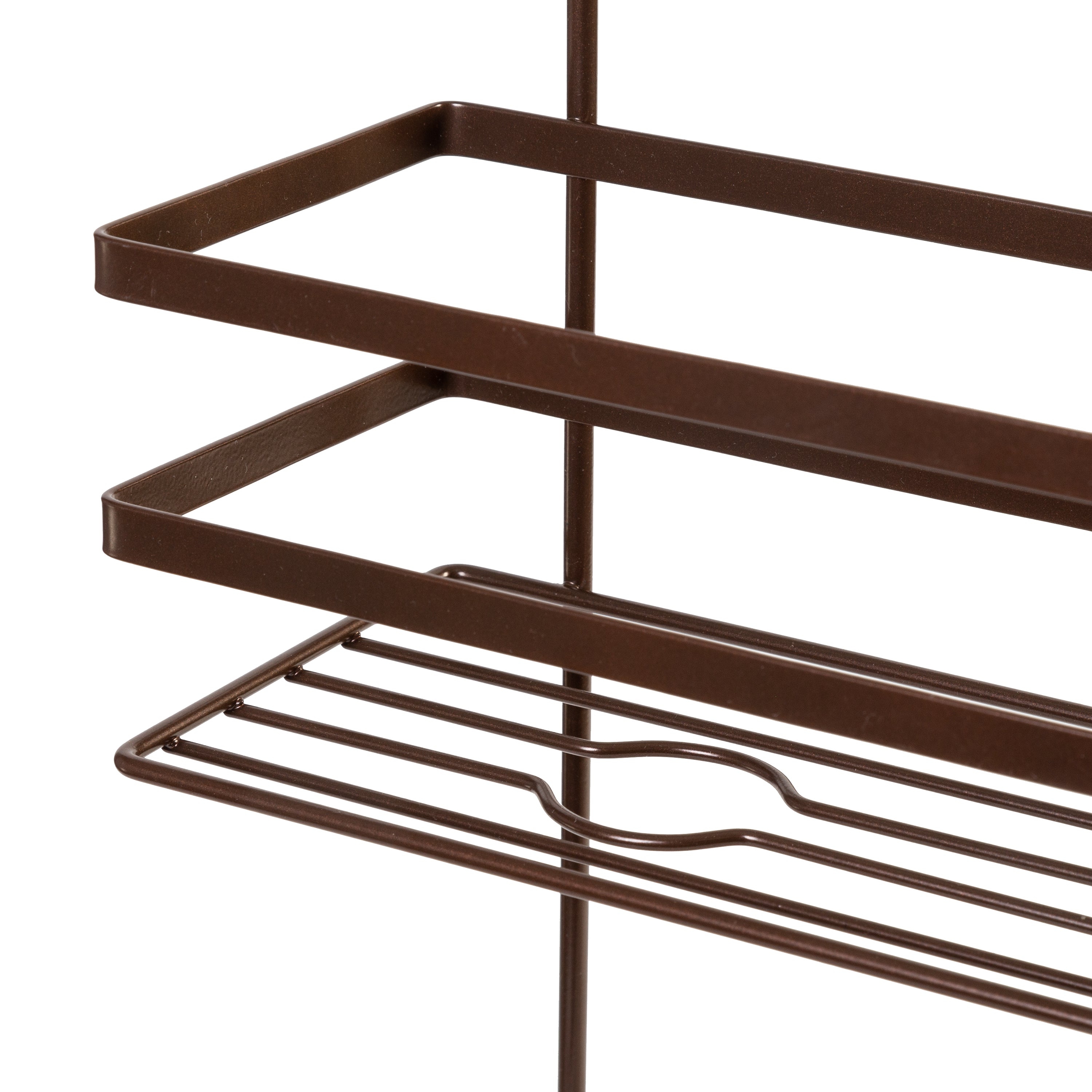 mDesign Steel Shower Caddy Hanging Rack Storage Organizer for Bathroom - Bronze