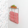 Satin Nickel Bath Wall-Mounted Towel Holder with Shelf