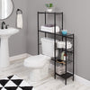 Black Over-the-Toilet Space Saver with Reversible Side Shelving