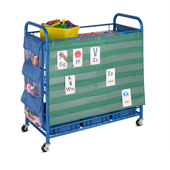 Blue 3-Tier Rolling Teacher's Activity Cart
