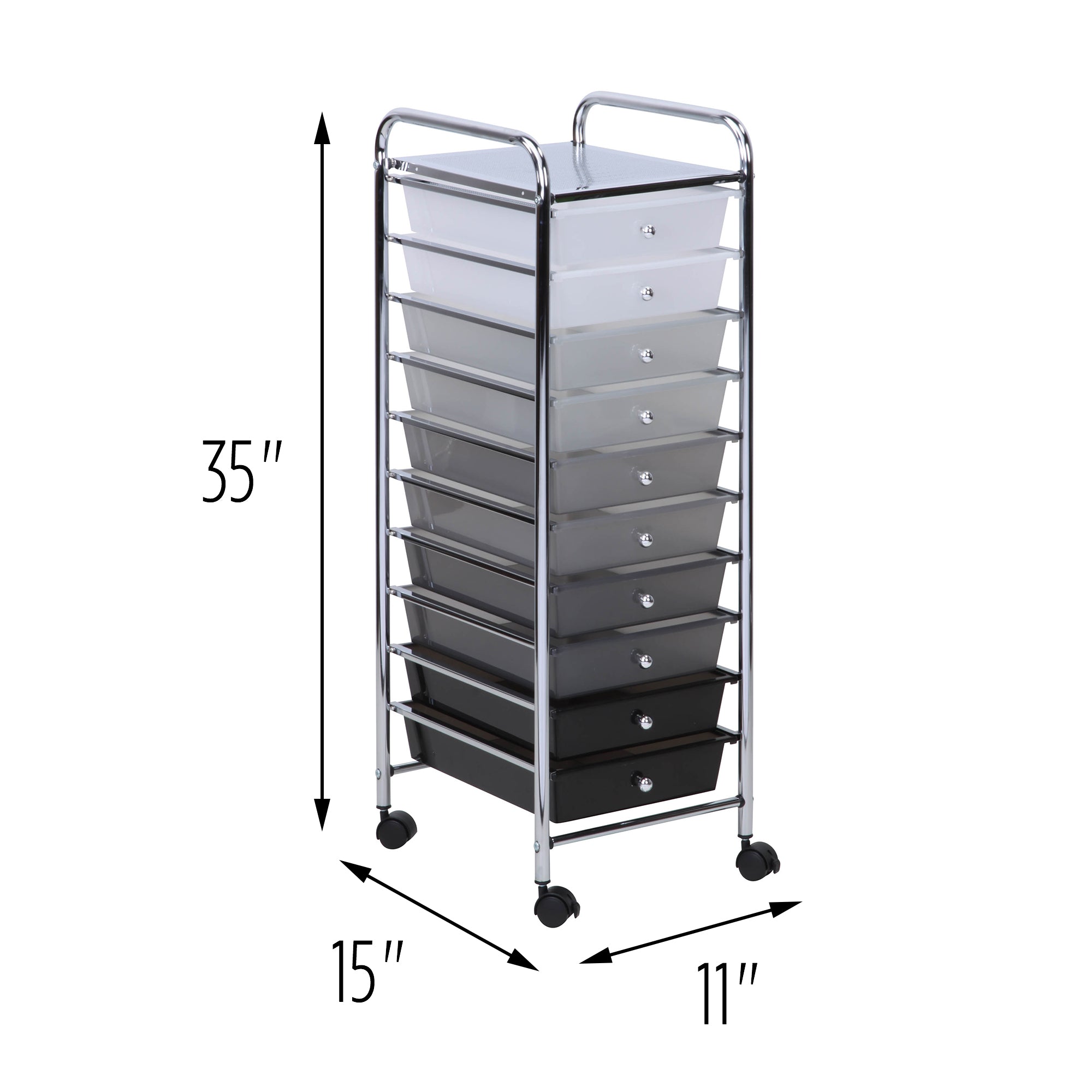Honey-Can-Do - 15-Drawer Metal Rolling Storage Cart - White