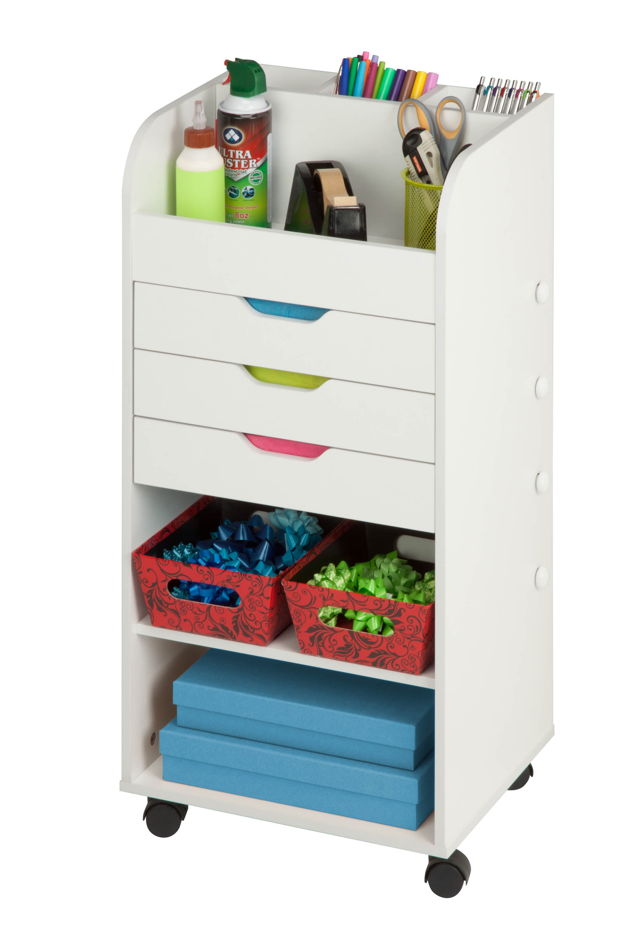 Honey Can Do Rolling Craft Storage Cart White