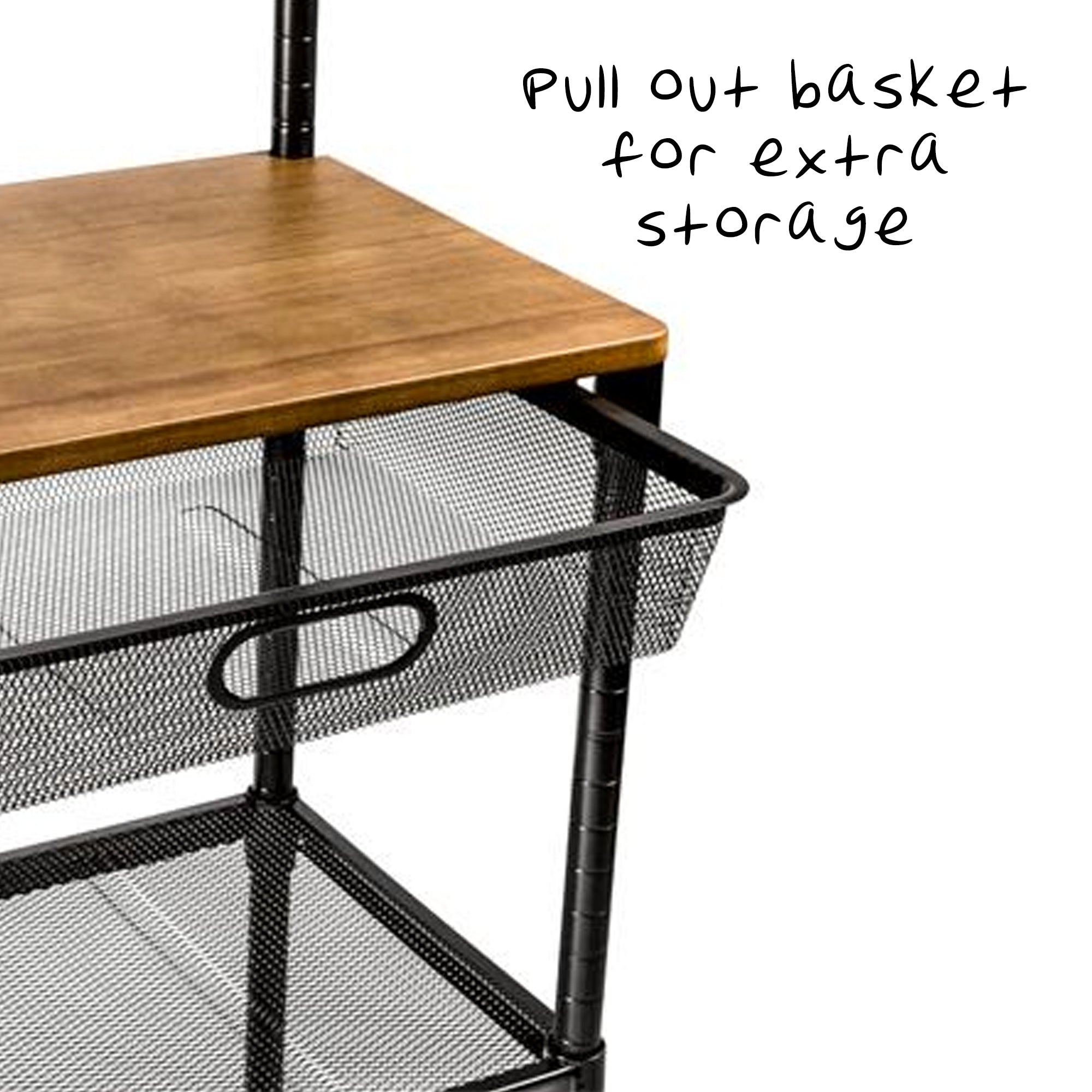 Honey-Can-Do Bakers Rack With Shelves And Hanging Storage
