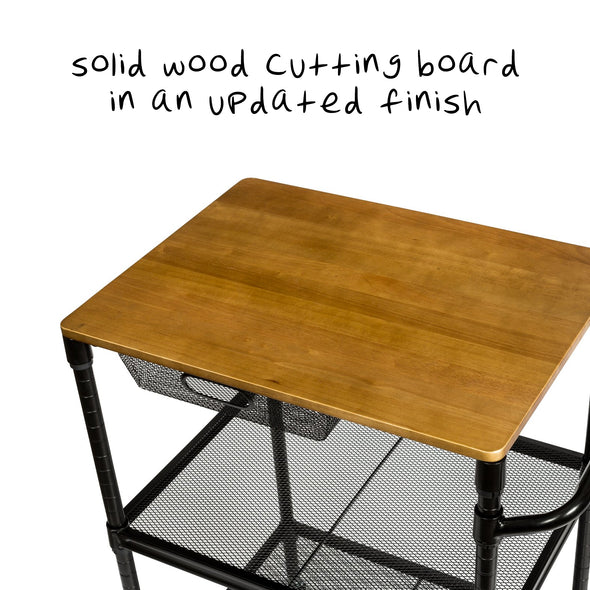 Solid wood cutting board in updated finish