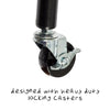 Designed with heavy-duty casters (2 locking)