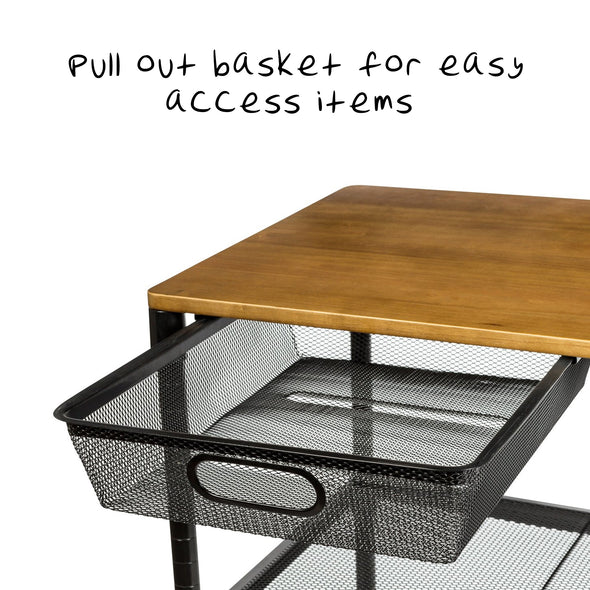 Pull-out basket for easy-access items