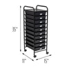 Black 10-Drawer Rolling Storage Cart
