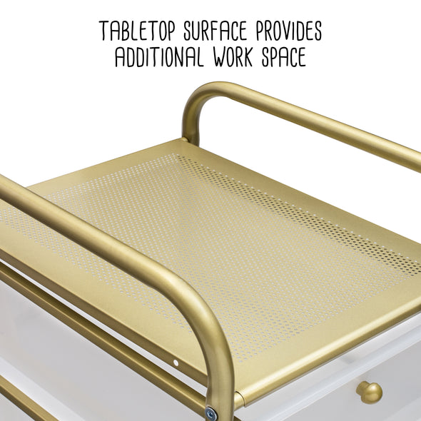 Tabletop surface provides additional workspace
