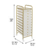 Clear/Gold Plastic 10-Drawer Rolling Storage Cart