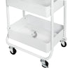 White 3-Tier Metal Rolling Cart