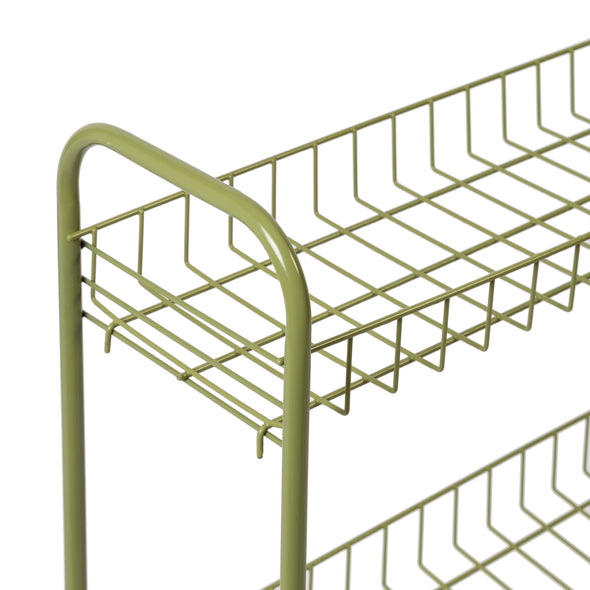 Olive 3-Tier Rolling Utility Cart