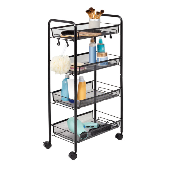 Small footprint and taller height maximize vertical space; great for small rooms