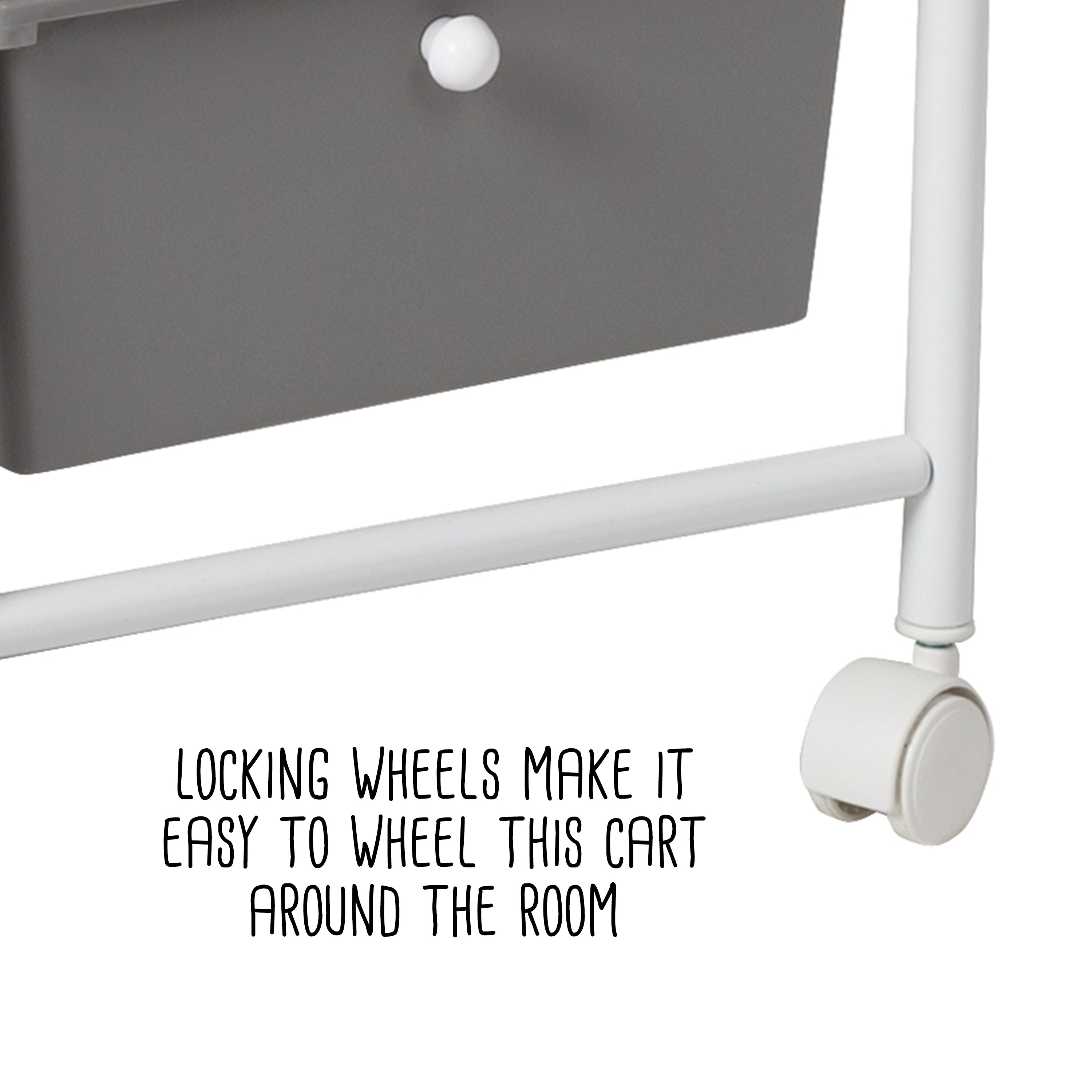 Large White 8-Drawer Storage Rolling Cart – Community Furnishings