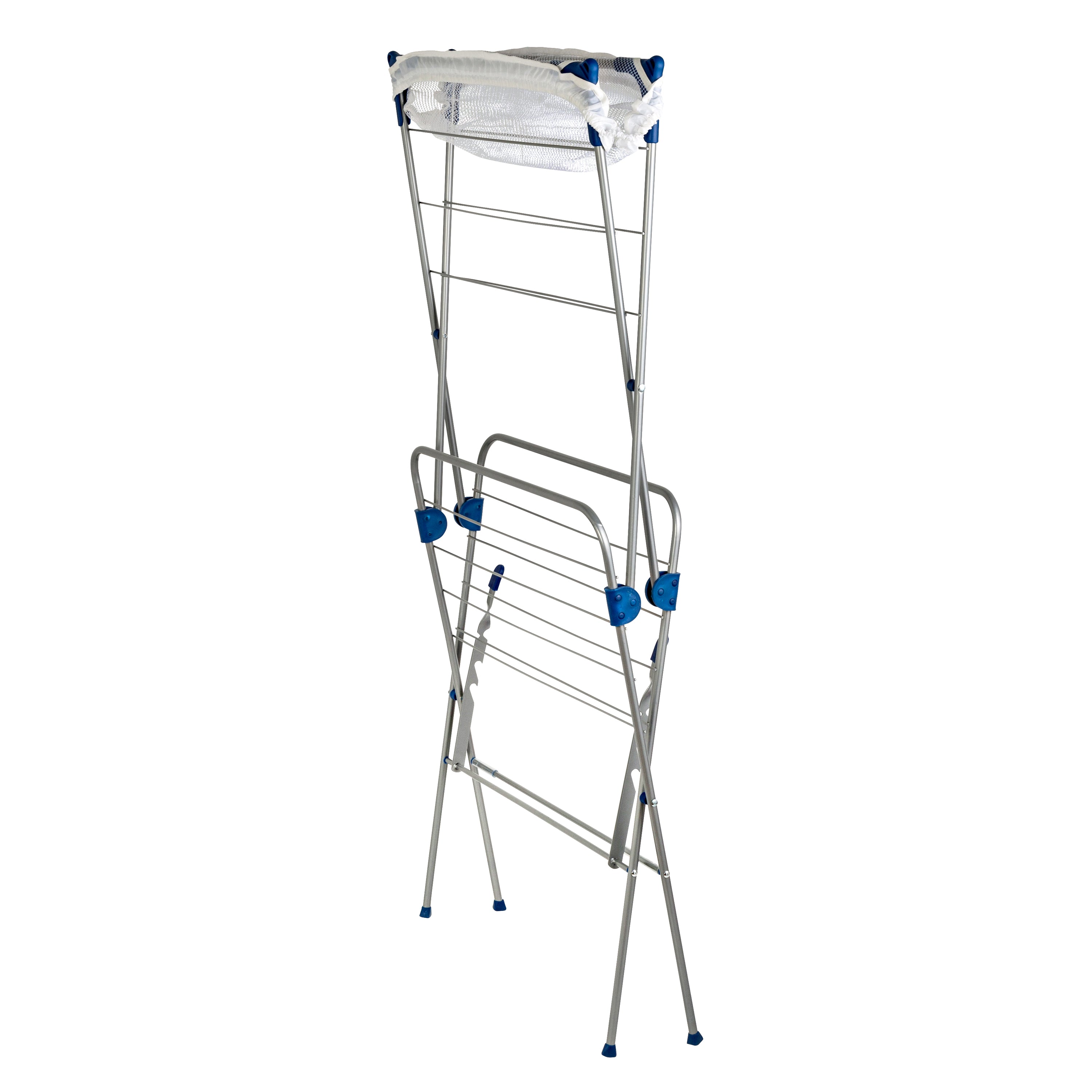 Chrome Drying Rack Chrome 2-Tier Foldable Drying Rack with Mesh Top