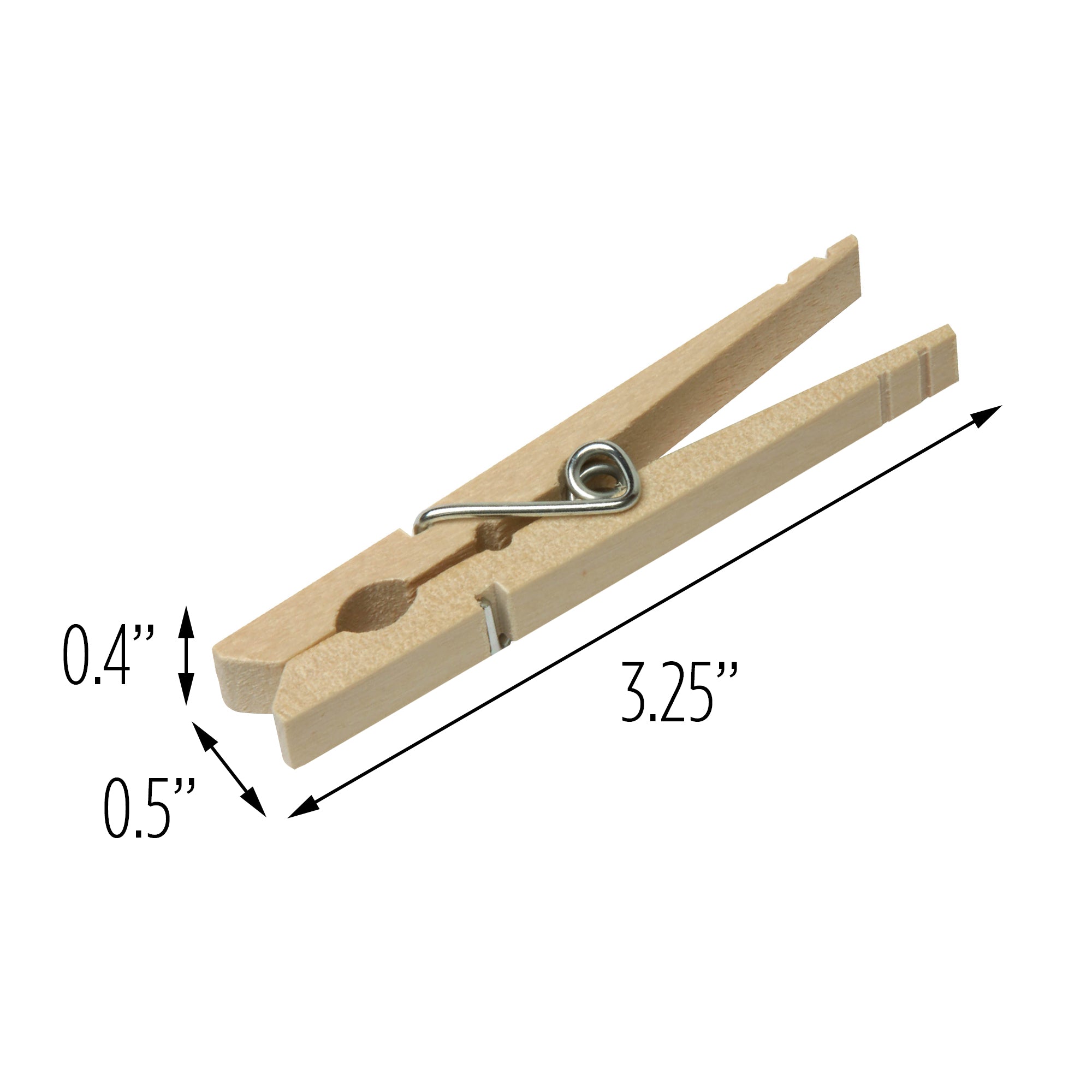 Spring Cloth Pin Natural Wood Spring-Loaded Clothespins (24-Pack)