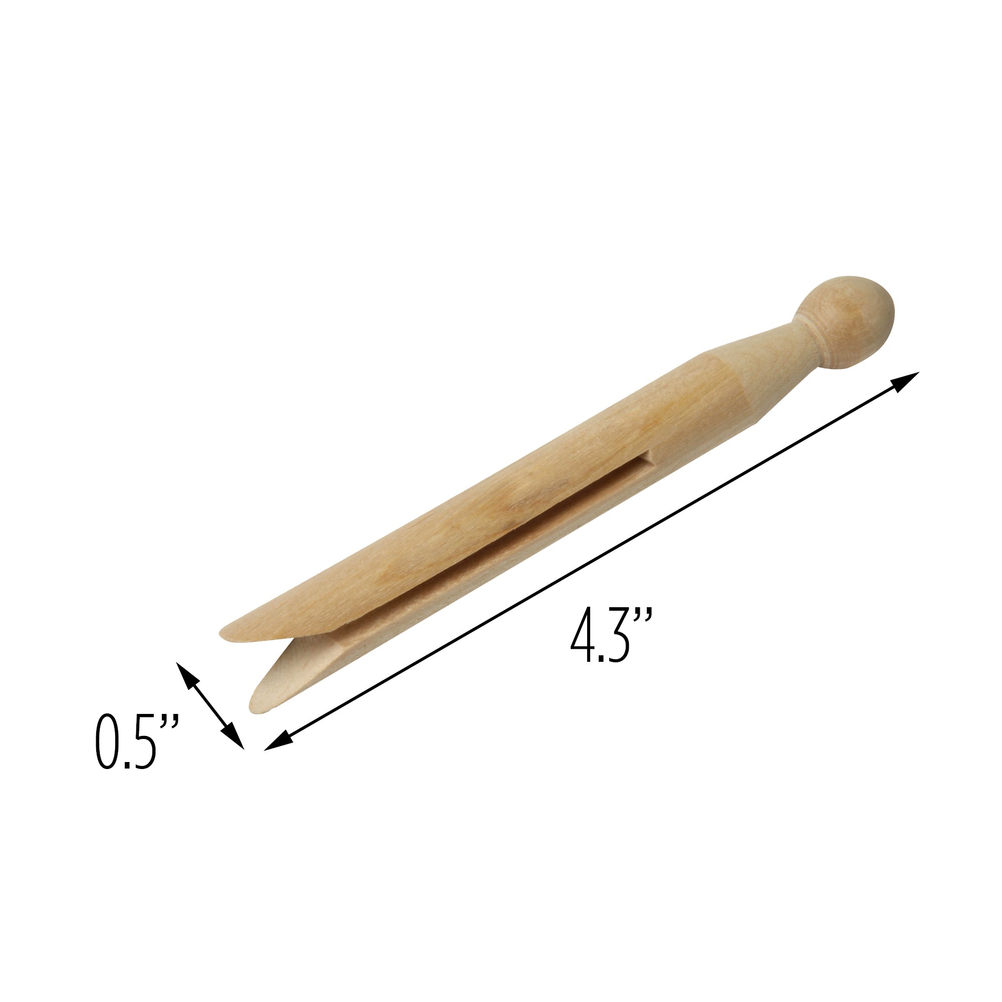 Wholesale Large Wooden Clothespins - Natural Color, 100 Pack, 3.5