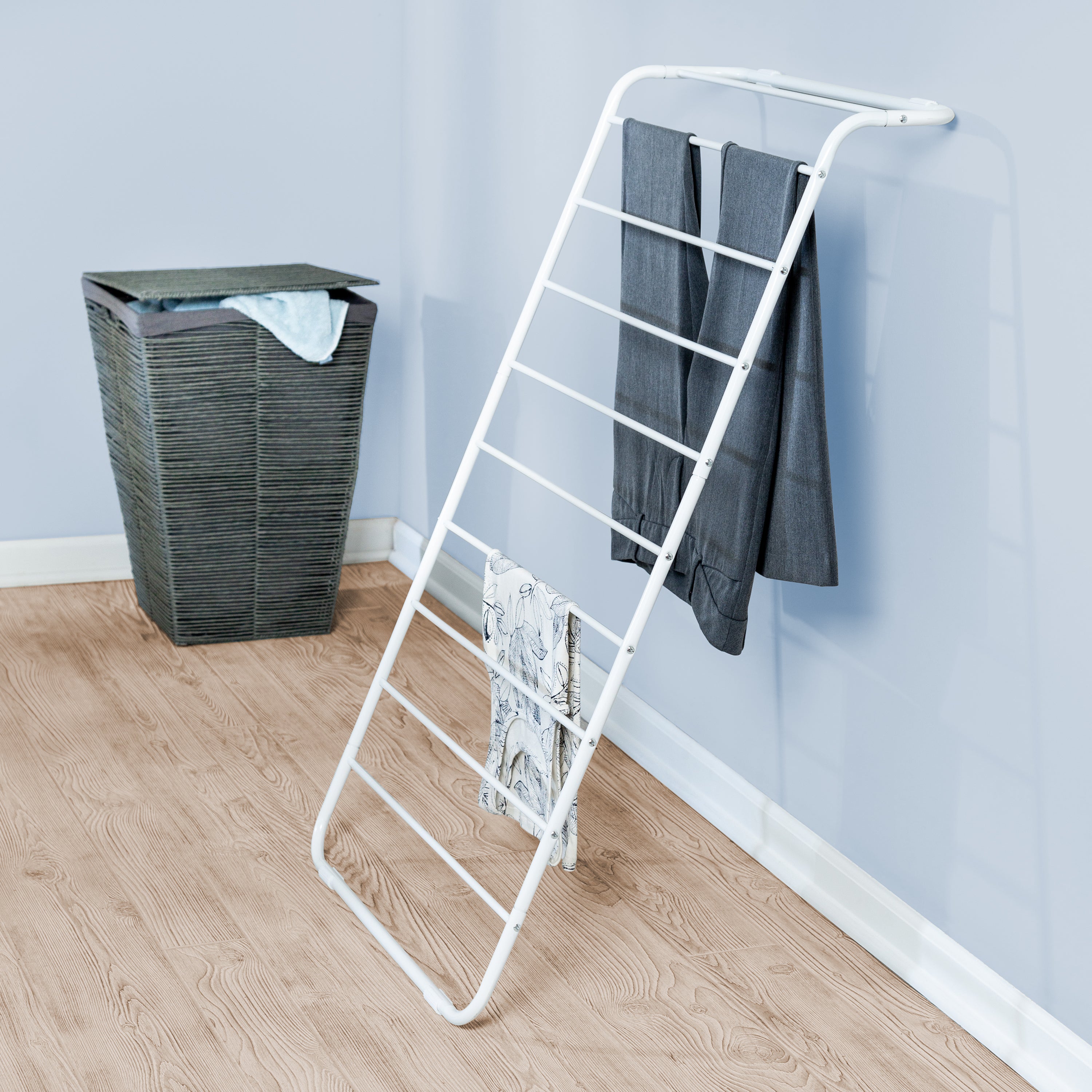 Honey Can Do Large Wall-Mounted Drying Rack, White