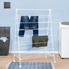 A-frame rack features 13 drying bars to hold several garments at once