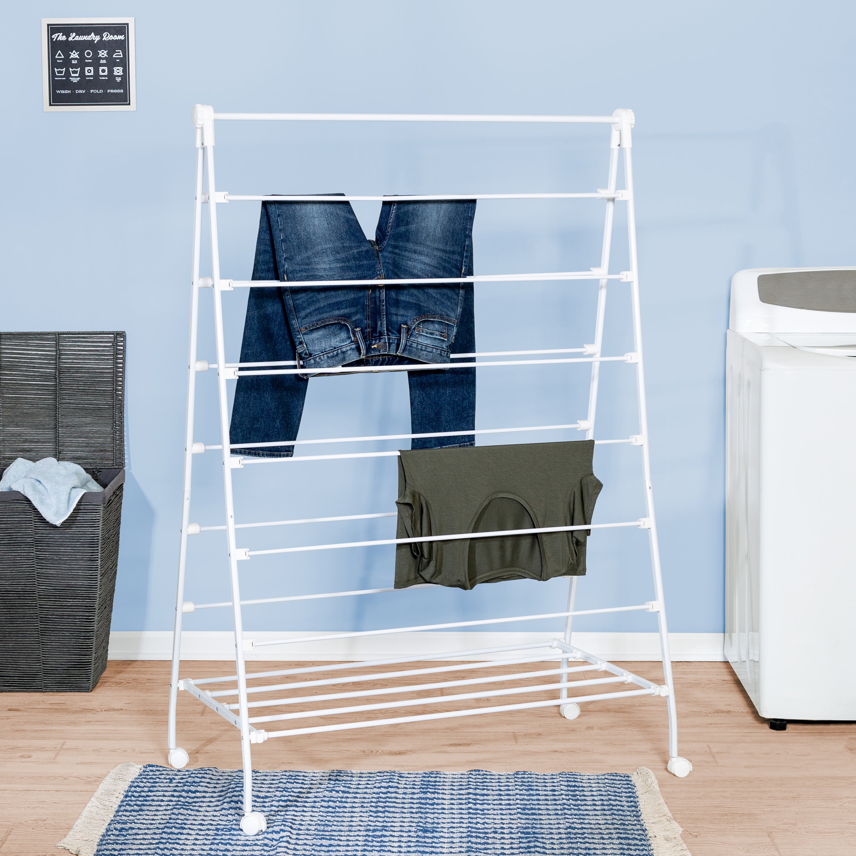 Clothes Drying Rails Frame White Large A-Frame Clothes Drying Rack