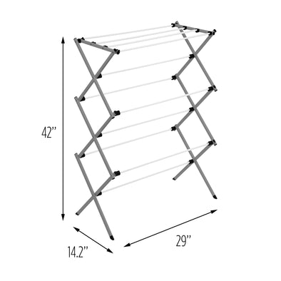 Gray 3-Tier Folding Accordion Drying Rack