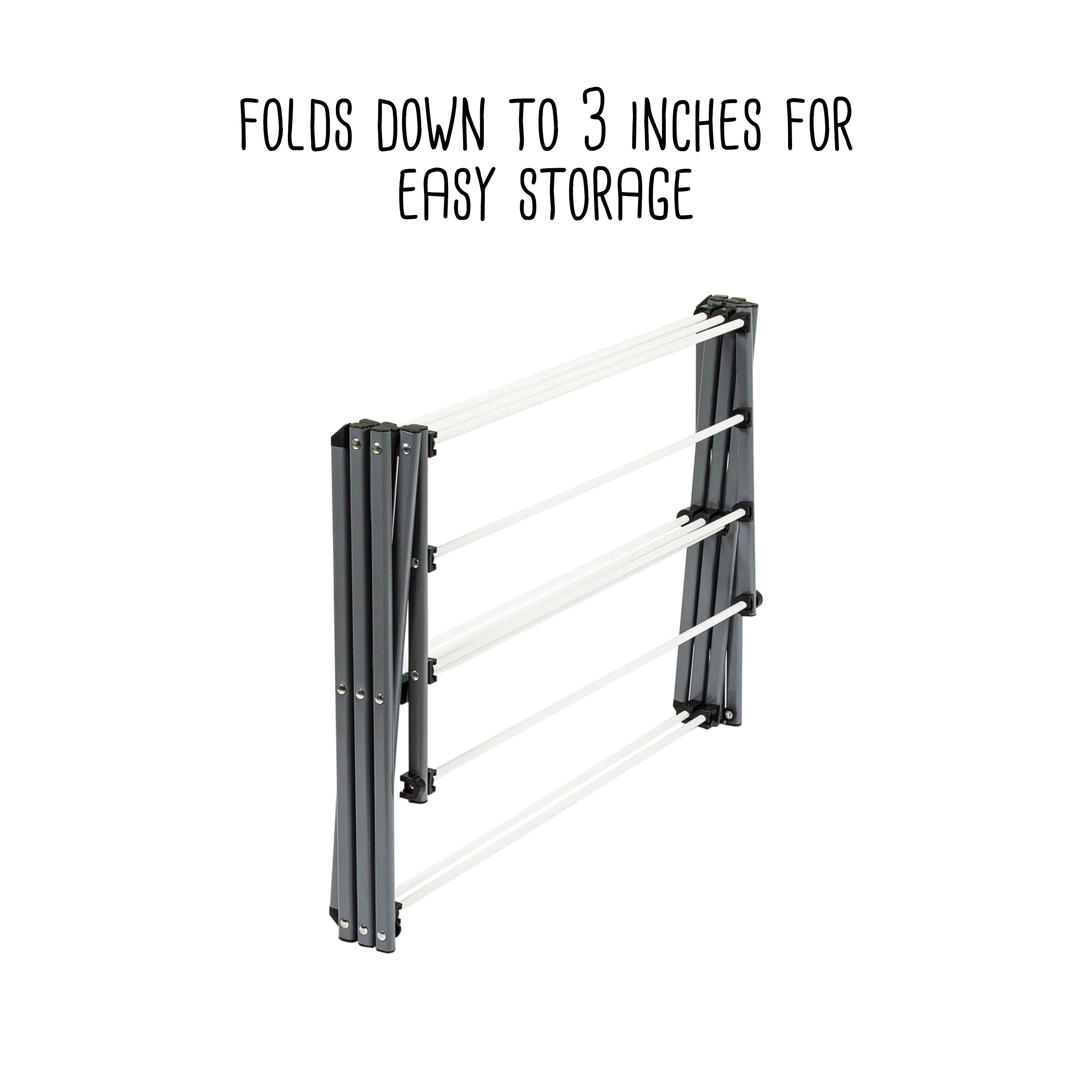 Fold-Away Wall-Mounted Clothes Drying Rack