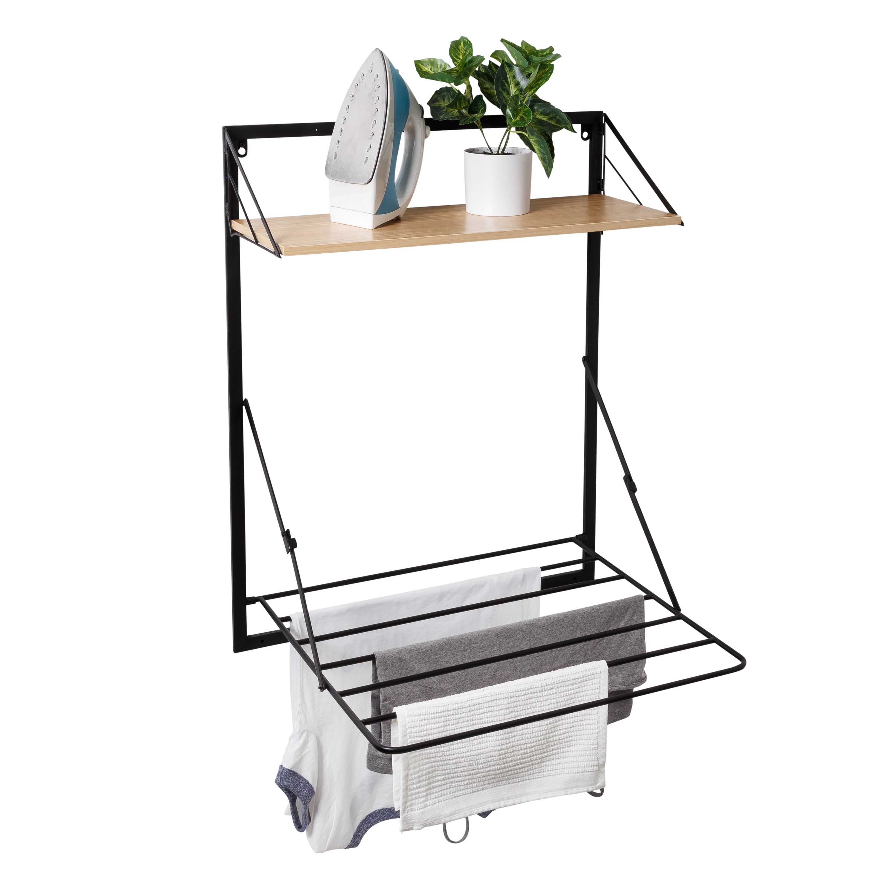 Small Space Wall Mounted Drying Rack Black - Brightroom™