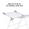 White Folding Gullwing Clothes Drying Rack with Wheels