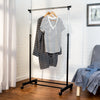 Black/Chrome Adjustable Height Rolling Clothes Rack