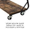 Matte Black/Rustic Wood Z-Frame Double Bar Rolling Clothes Rack