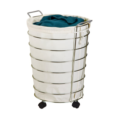 Brilliant chrome finish gives the hamper structure and style