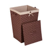 Brown Woven Square Hamper with Lid