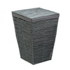 Gray Rolled Paper Rope Hamper with Lid
