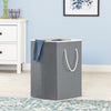 Gray Resin Square Laundry Hamper with Handles