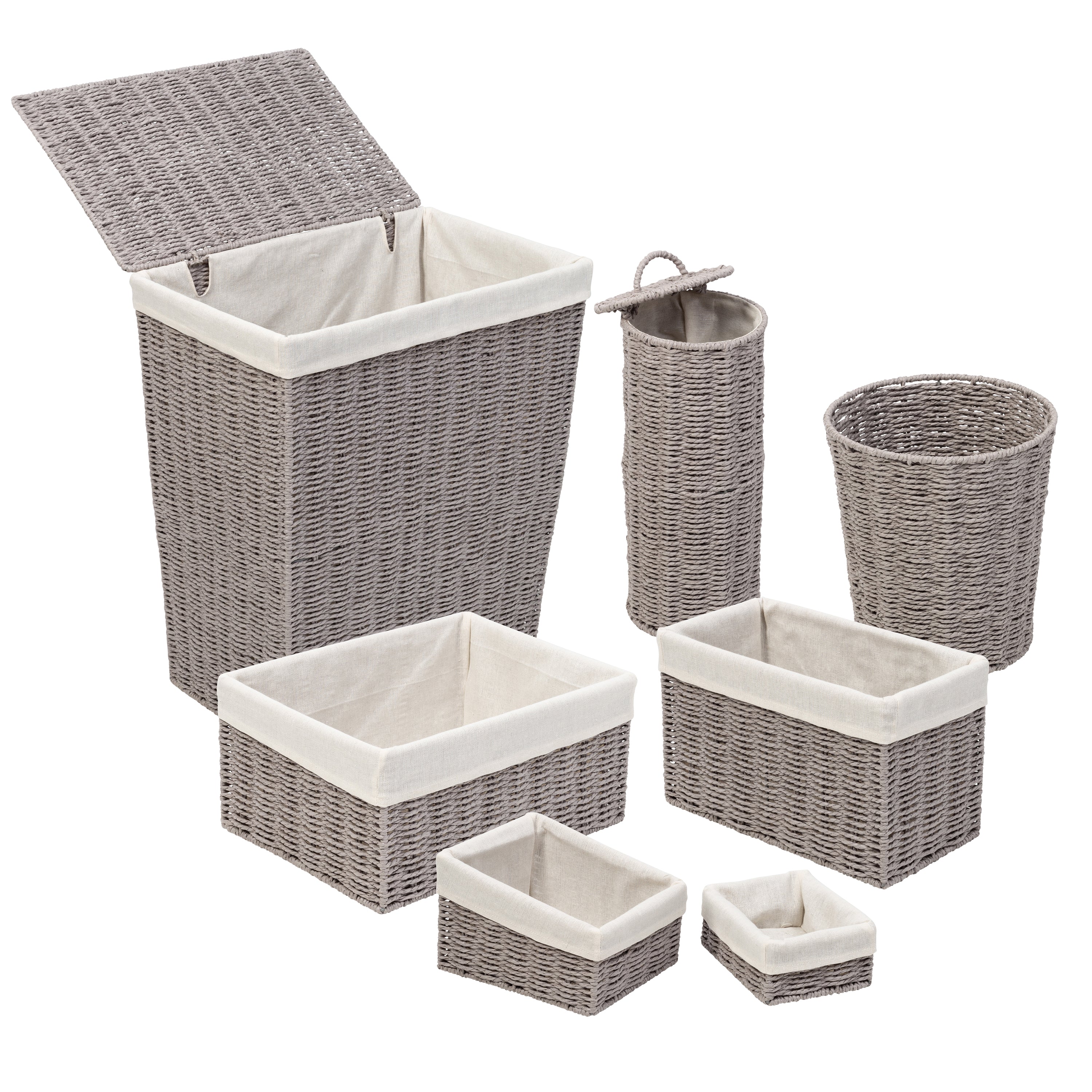 16 x 9 x 6 Woven Twisted Paper Rope Media Basket Gray - Brightroom™