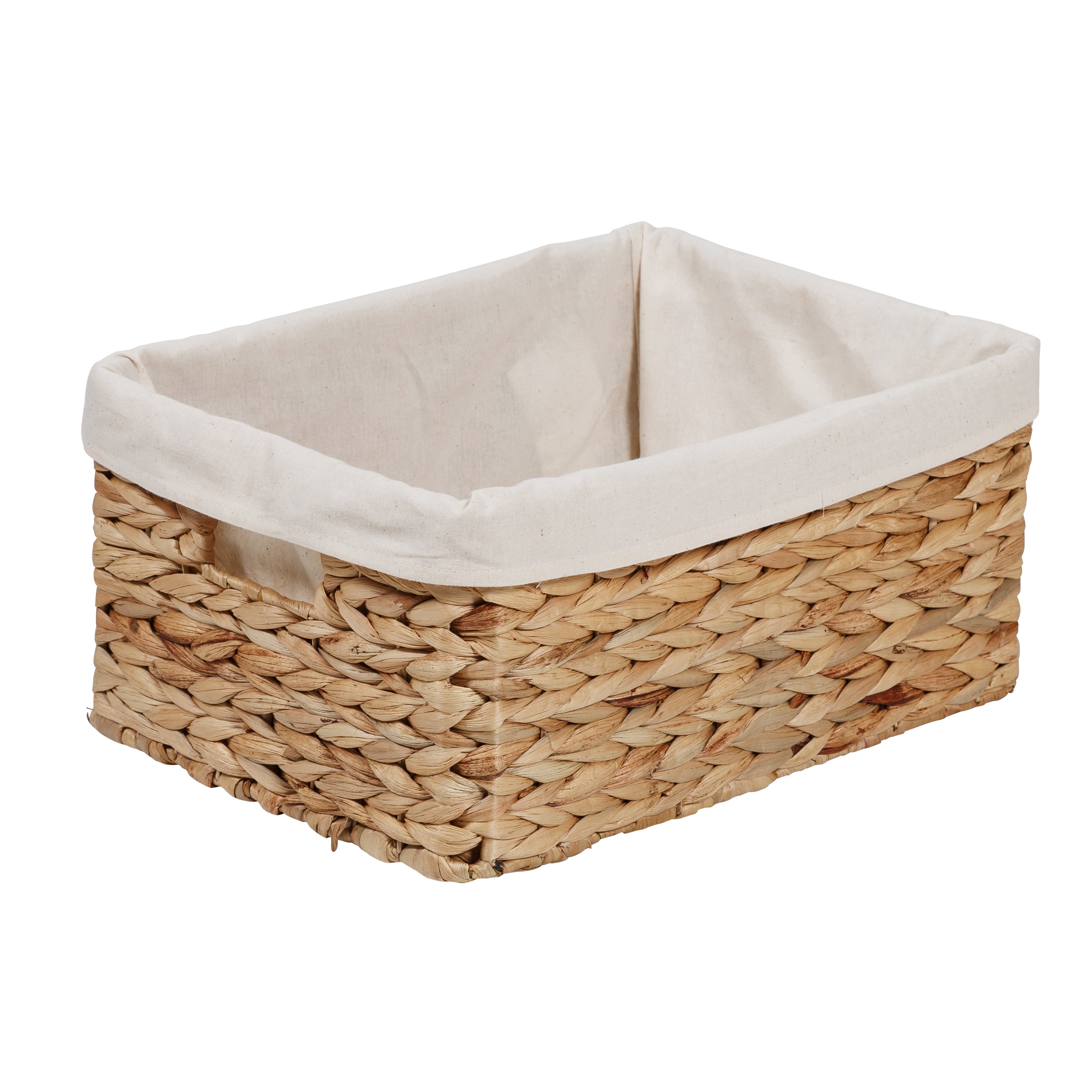 mDesign Water Hyacinth 3-Tiered Storage Baskets Floor Stand - White/Natural  
