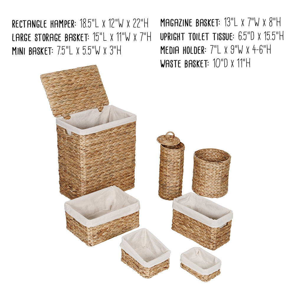 Gray Twisted Paper Rope 7-Piece Storage Basket Set