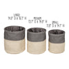 Gray/Natural Nesting Laundry Baskets with Handles (Set of 3)