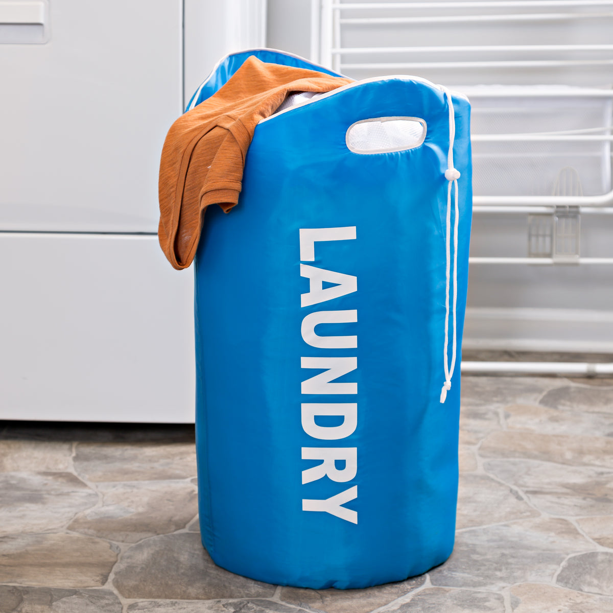 Blue Laundry Hamper with Handles