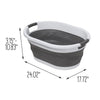 Dark Gray/White Collapsible Rubber Laundry Baskets (Set of 2)