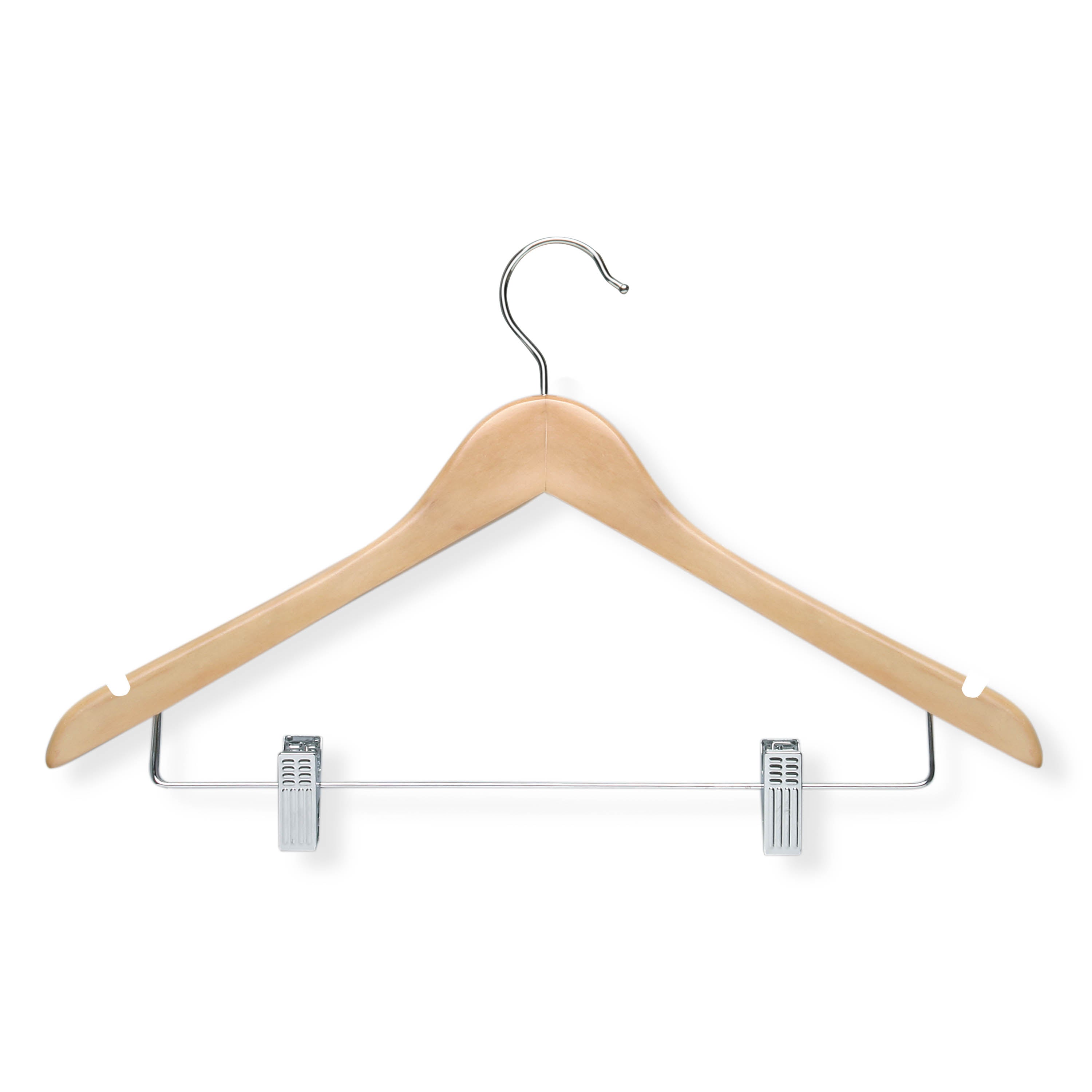 Natural Wood Shirt and Dress Kids Hangers 10-Pack