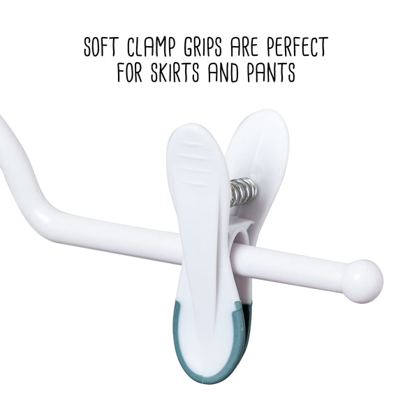 White Soft Touch Pant Skirt Hangers (12-Pack)