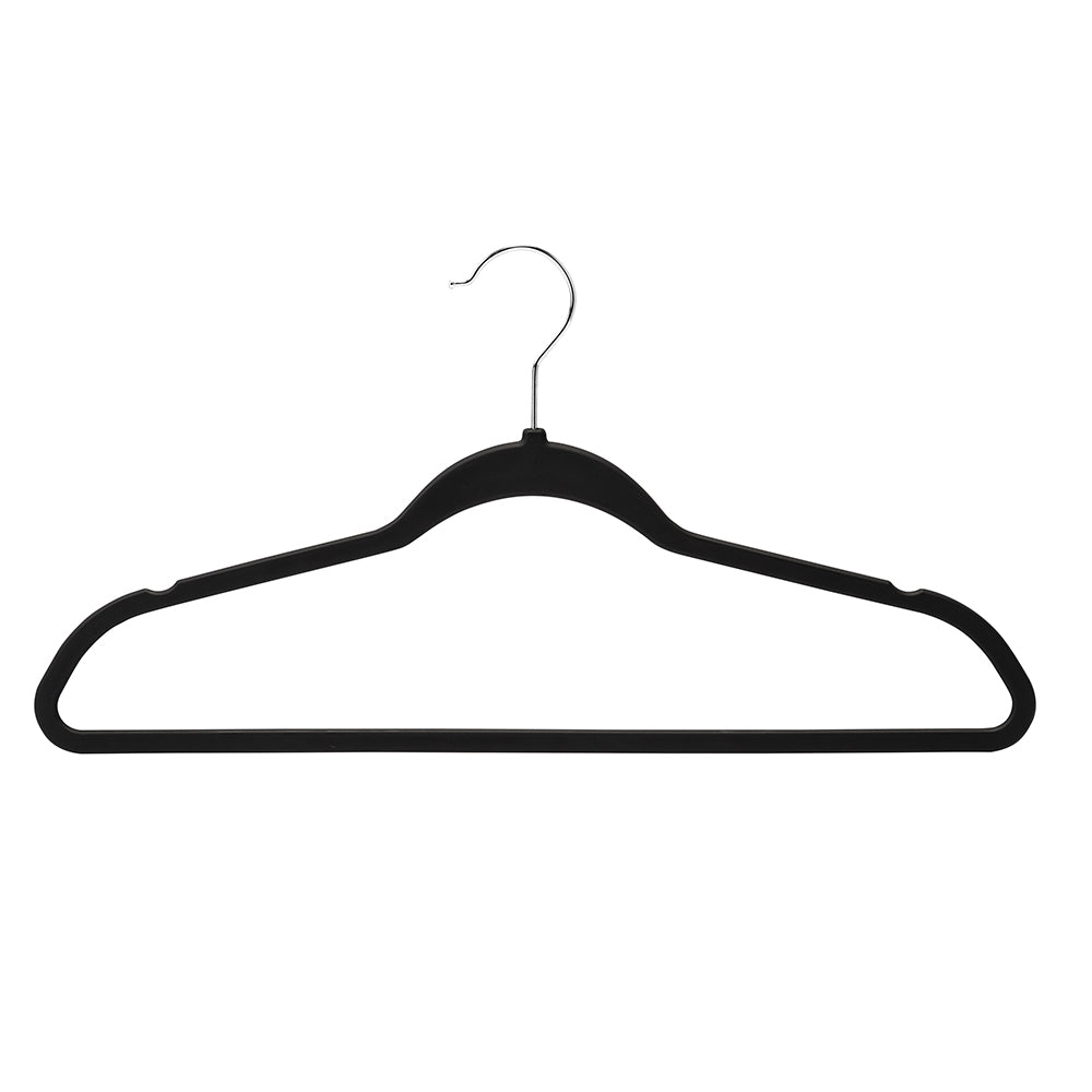 Honey-Can-Do 50 Pack Slim-Profile Non-Slip Velvet Hangers, Black