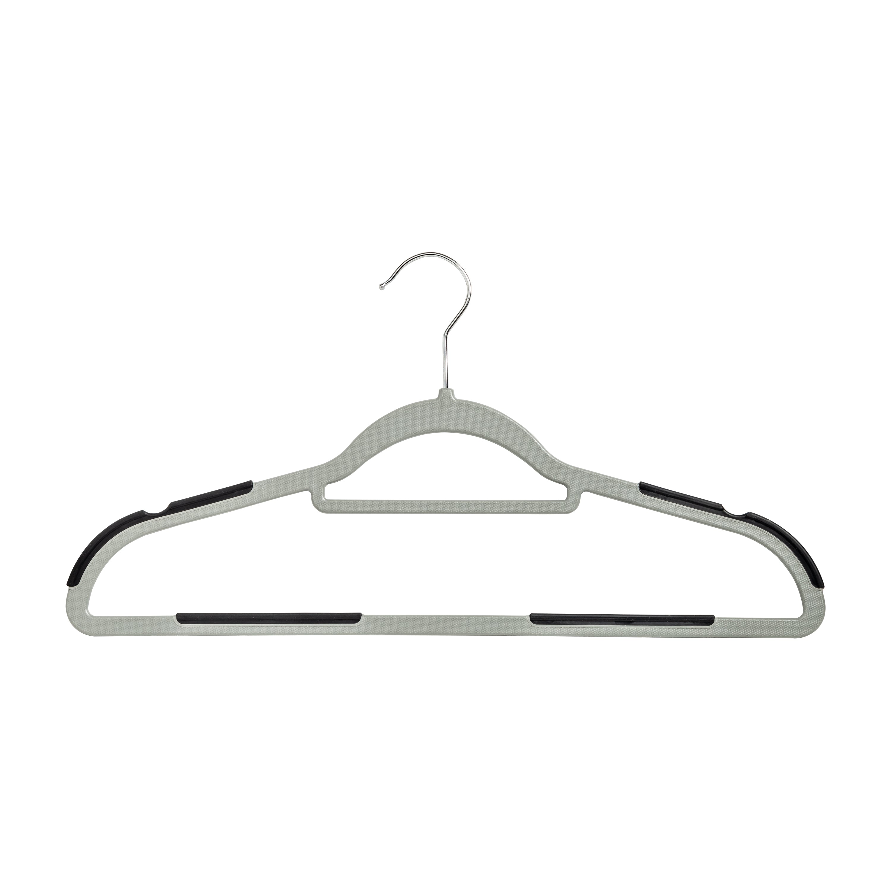 Space Saving 1193759 Flocked Non-Slip Clothes Hangers - Black